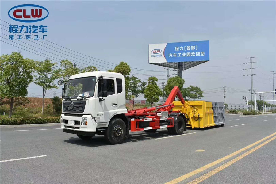 國六東風天錦勾臂式垃圾車