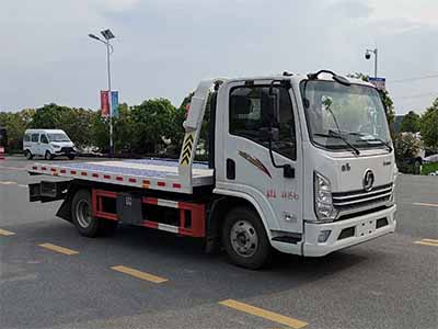 國六陜汽德龍平板一拖二清障車
