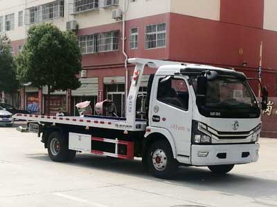 國六東風多利卡平板一拖二清障車