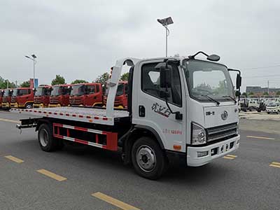 國六解放虎VH平板一拖二清障車